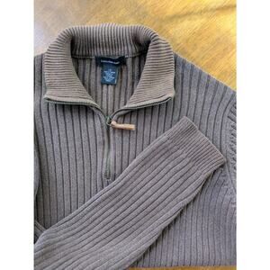 Calvin Klein Jeans Sweater – Men’s Large – Ribbed Cotton Quarter Zip – Mock Neck